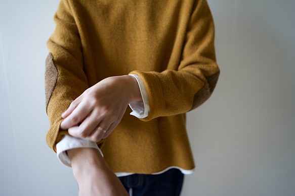 elbow patch knit/vintage brown 1枚目の画像