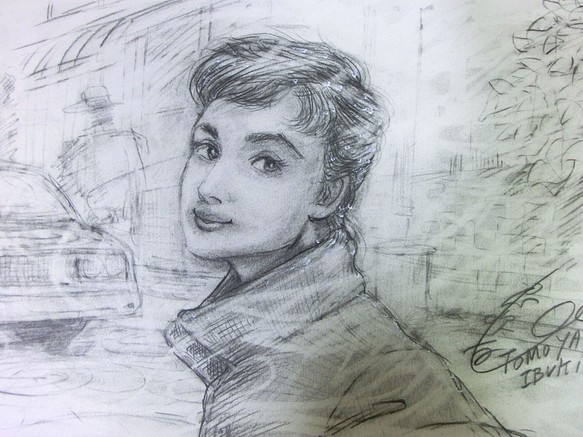 原画 「女性のデッサン（レイディー）」 鉛筆画 1枚目の画像