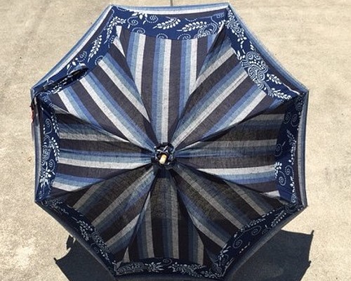 遠州綿紬と藍型手染めの日傘 初夏の持ち物 傘・日傘 secca 通販 ...