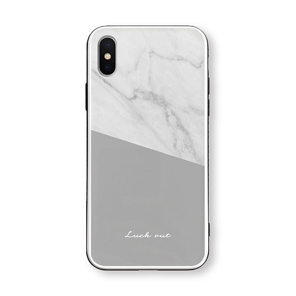 Rocks＊パールグレー 強化ガラスケース/iPhoneケース/iPhone12Pro