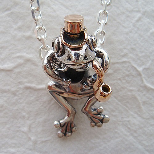 蛙の紳士ペンダント'零八 シルバーアクセサリー×K18（ピンクゴールド 
