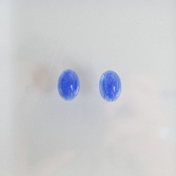 1970's Glass Blue Cabochon (2pcs) 1枚目の画像