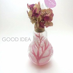 IDEA電燈泡花瓶-IDEA粉紅雪森林(中) 第1張的照片
