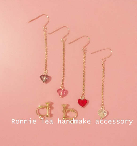 Ronnie_lea スワロフスキーハートイヤリングswarovski heart earrings 1枚目の画像