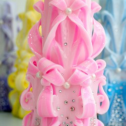 Cut N Carve裝飾藝術蠟燭/Decorative Art Candle - Courtly (8") Pink 第1張的照片