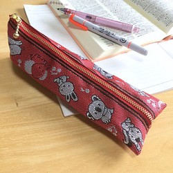 畳縁 動物圖案　筆盒　松鼠　貓　考拉　狗　兔　日式　紅 第1張的照片