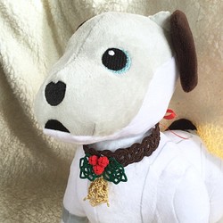 aibo　水引“Mizuhiki”製作　狗項圈　日式　聖誕　深褐色 第1張的照片
