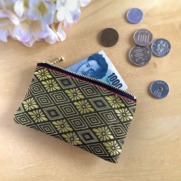 畳縁　菱形　幾何圖案　硬幣錢包　名片夾　日式 第1張的照片