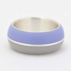 產房戒指#12.5/顏色紫色和灰色產房樹脂銀 第1張的照片