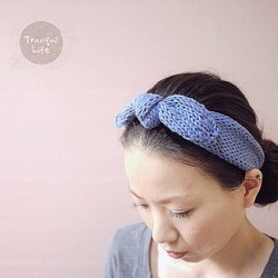 Organic cotton Headband Denim Blue 第1張的照片