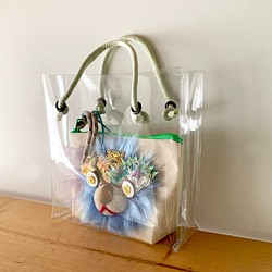 New!Clear pouch bag・blue 1枚目の画像