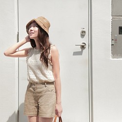 親合 | Partial Affinities 日本復古牛仔A-Line短褲 （復古褐） 第1張的照片