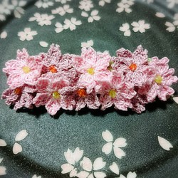 桜満開のバレッタ  和装ヘアアクセサリー 1枚目の画像