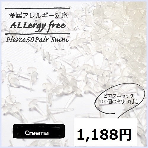 大特価品】キャッチ100個のおまけ付き 副資材 50ペア（100個）金属