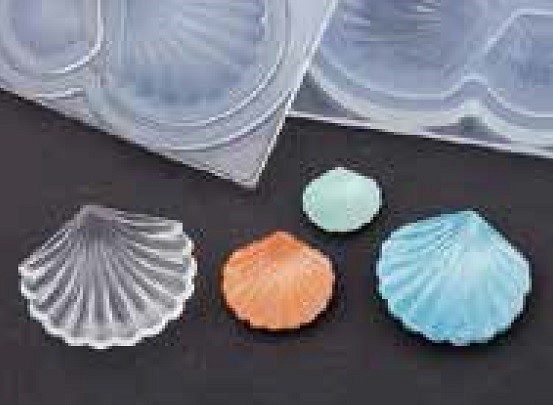 (ka139) シリコンモールド　クレイジュエリー　貝殻　シェル　マリン　立体型　レジン　粘土 1枚目の画像