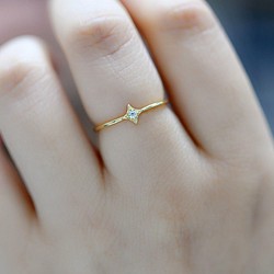 閃光星星戒指戒指小指戒指趾骨戒指 第1張的照片