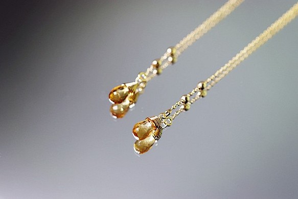 幸運石-黃水晶美式耳環多變十一月生日石 第1張的照片