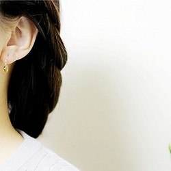 幸運石 - 黃水晶短耳環/耳環11月誕生石 第1張的照片