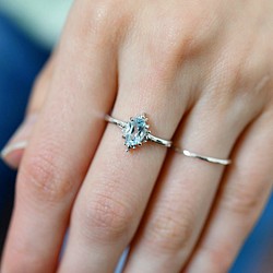 天藍色托帕石戒指可吸引您的需要和機會小指戒指戒指也可以分層〜11月生日石 第1張的照片