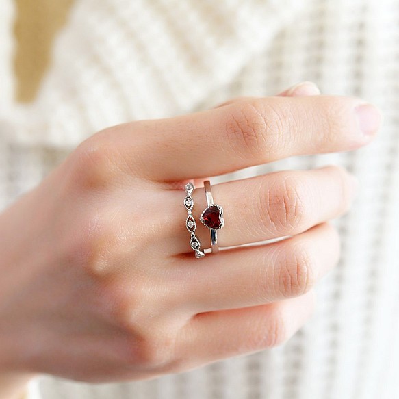 COOL Zirconia Ring Ring Pinky Ring Phalange Ring 可疊戴 ~ 第1張的照片