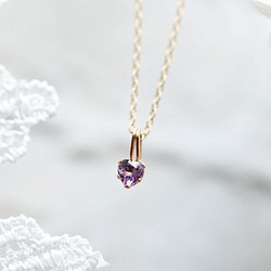 愛的守護者小愛心紫水晶項鍊二月誕生石 第1張的照片
