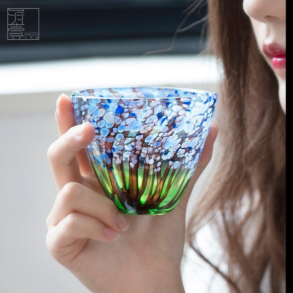 【潯壹·花語杯 - 風信子藍】 台灣原創/手工製作/吹製玻璃/工藝傳承/設計創新/咖啡、茶、水、果汁 第1張的照片