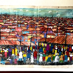 【送料無料】絵画 / Ibadan city in Nigeria / Alao Adeyemi John 1枚目の画像