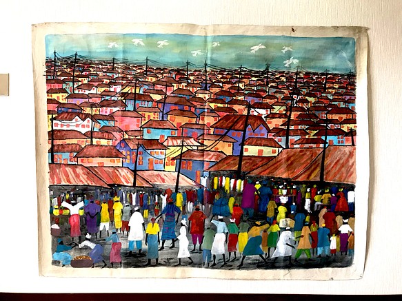 【送料無料】絵画 / Ibadan city in Nigeria / Alao Adeyemi John 1枚目の画像