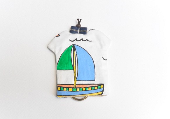 手感T恤鑰匙包 - 帆船 第1張的照片