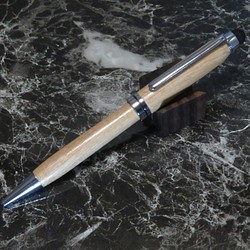 チークの木を使用したタッチペン機能付き回転式ヨーロピアンボールペン 1枚目の画像