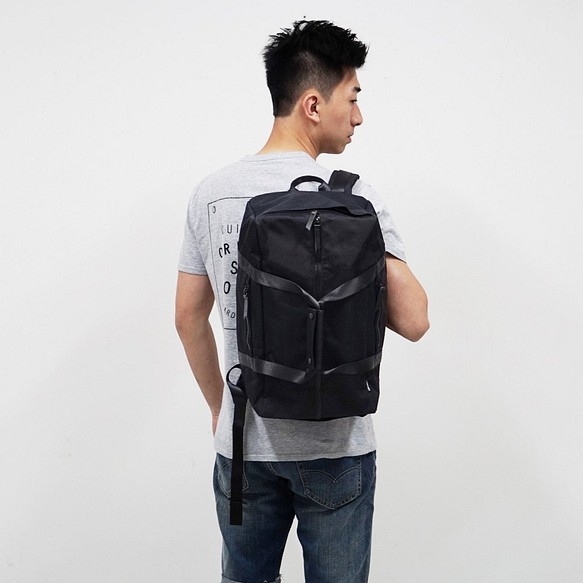 Argali 超實用三用旅行包 後背包 斜背包 肩背包 手提包 多用途 Backpack 黑色 第1張的照片