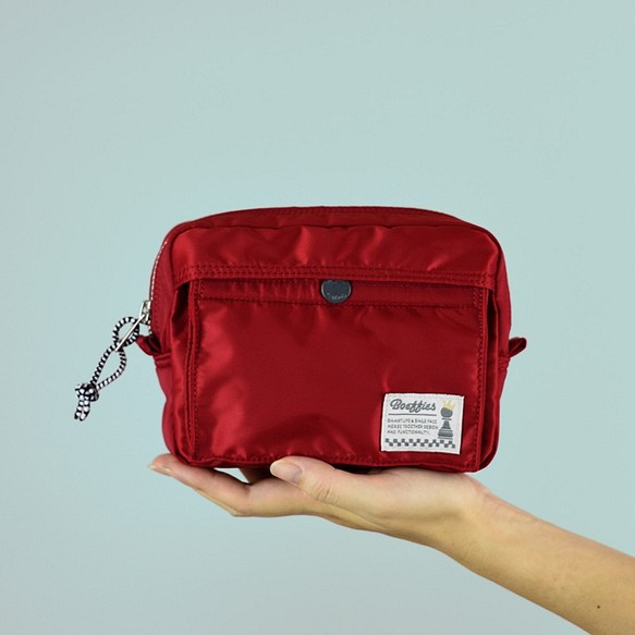 簡約多功能口袋收納包 化妝包 3C收納袋 –-玫瑰紅 第1張的照片