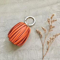 KAKU皮革設計 皮革流蘇鑰匙圈  橘色 第1張的照片