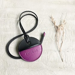 KAKU皮革設計 gogoro鑰匙皮套訂製  黑+紫色 第1張的照片