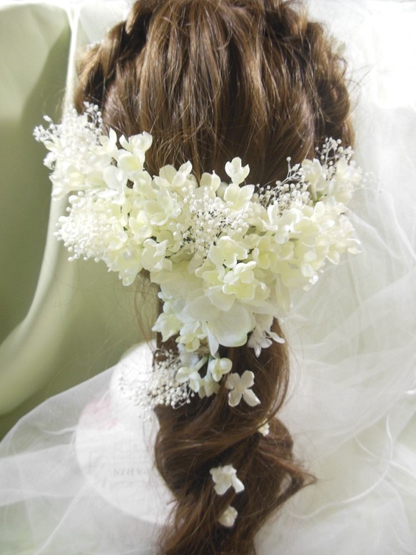 送料無料　ライラックの花嫁　ふんわりヘッドドレス 1枚目の画像