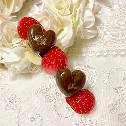 チョコとイチゴのバレッタ 1枚目の画像