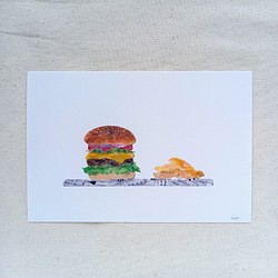 ハンバーガーとポテト 1枚目の画像