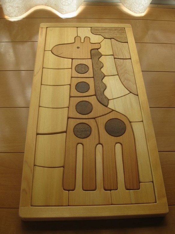 木製パズル(きりん)大 1枚目の画像
