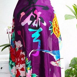 台灣  藍鵲系列      蠶絲絲巾 100%silk C03-2 第1張的照片