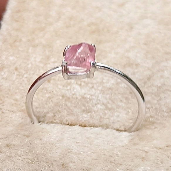 ピンクスピネル原石のsilver925リング 11号 シルバーリング 指輪 