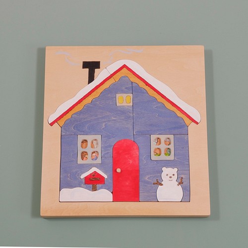 木のパズル クマの家 2層になったパズル タイプb おもちゃ 人形 Igel Haus 通販 Creema クリーマ ハンドメイド 手作り クラフト作品の販売サイト