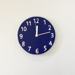 陶シンプル 掛け時計 青 1枚目の画像