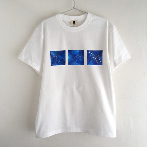 12星座選べる手描き宇宙柄tシャツ ホワイト 銀河 ギャラクシー 星空 Tシャツ カットソー 手描きtシャツと雑貨のお店 Niko 通販 Creema クリーマ ハンドメイド 手作り クラフト作品の販売サイト