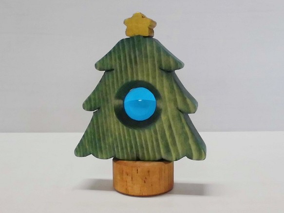 ガラス玉キラキラ クリスマスツリー 1玉 グリーン ブルー玉 1枚目の画像