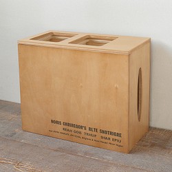 分別ダストボックス＆ティッシュケース 4L×2 ゴミ箱 ダークブラウン BREA-1582-DB 4枚目の画像