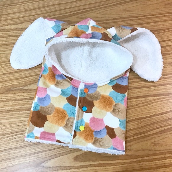 [Alissa's Handmade] 彩色毛球兔帽.熊帽 第1張的照片