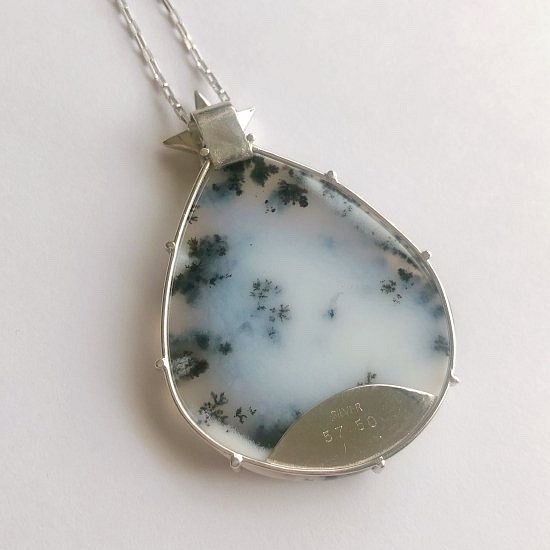 白い森のペンダント(A)* Dendritic Opal & Silver925