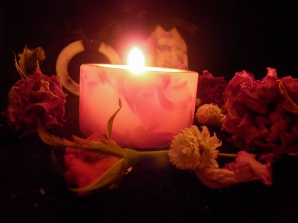 香りのバラの心の巣レンガキャンドル/キャンドルを通して[ミス・ジョー・クラフト花の香りのキャンドル] 1枚目の画像