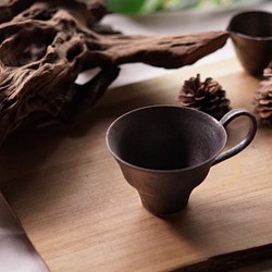 コーヒーカップ 黒 10cm 1枚目の画像