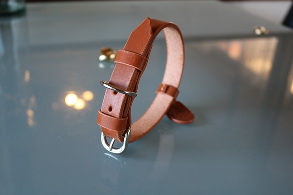 schna schna simple leather collar /シュナシュナ　シンプル　レザーカラー 1枚目の画像